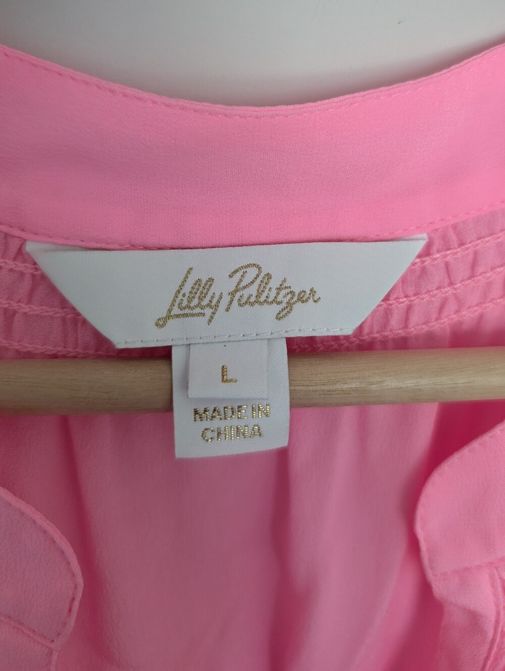 Lilly Pulitzer Sleeveless Elsa Top in Rousseau Pink Women's Size Large Silk - Picture 5 of 9